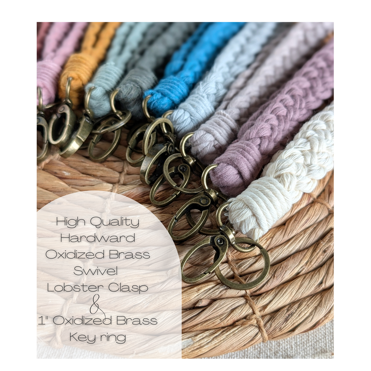 Braided Boho Wristlet Keychain