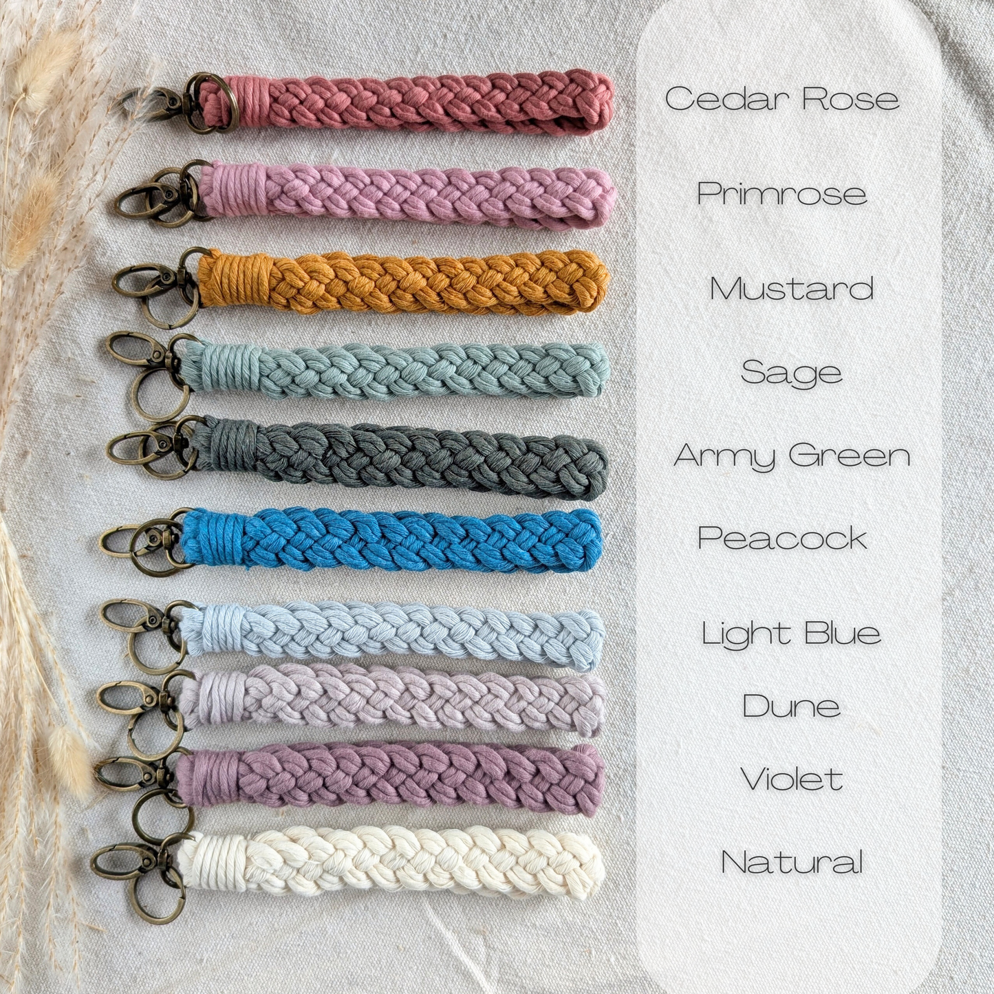 Braided Boho Wristlet Keychain