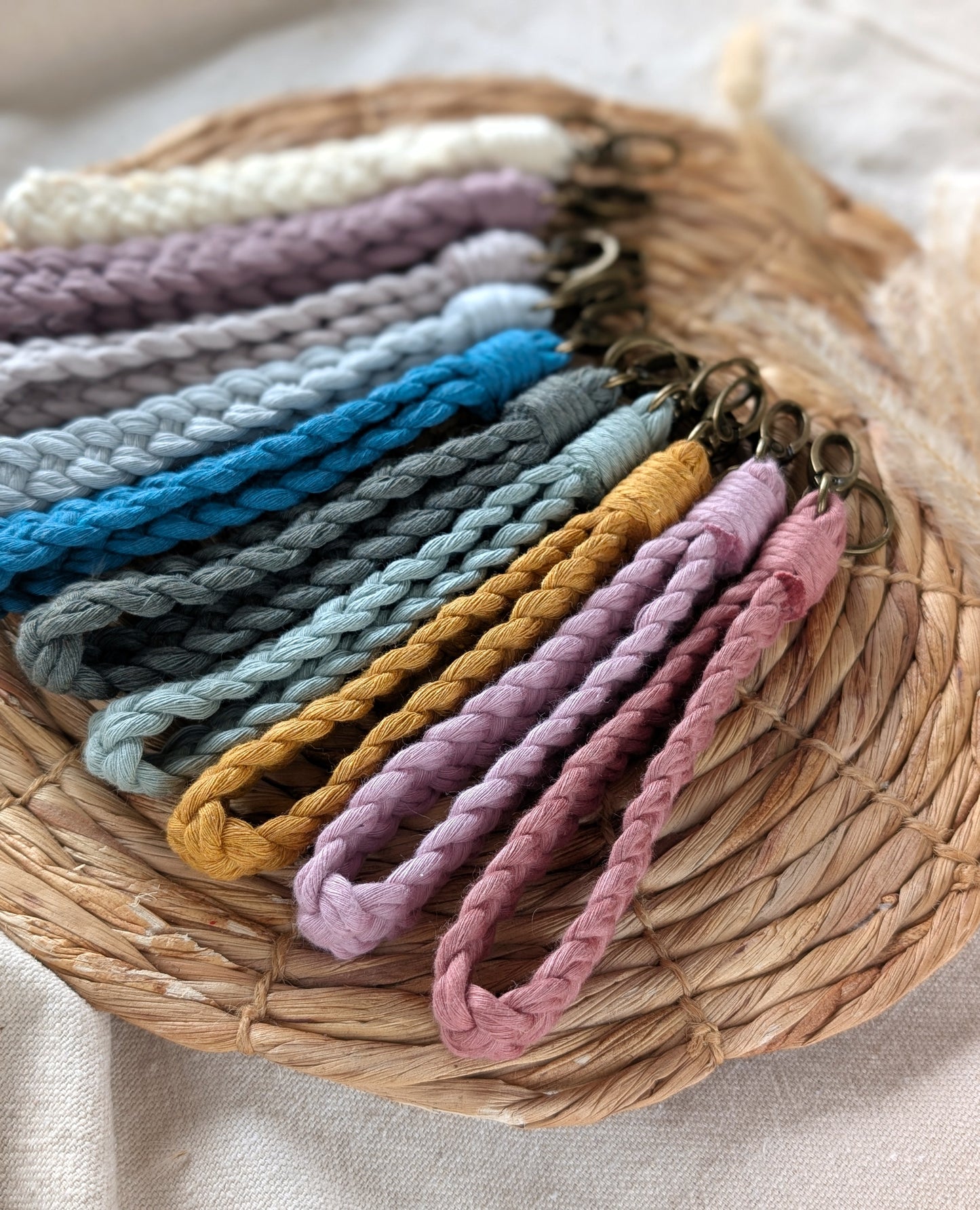 Braided Boho Wristlet Keychain