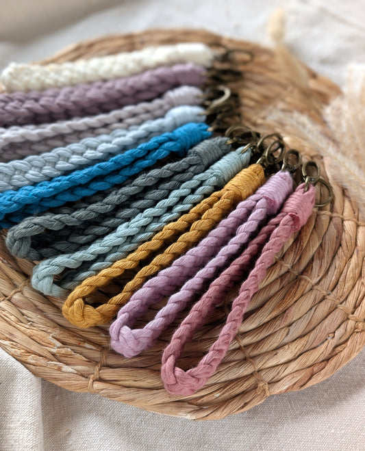 Braided Boho Wristlet Keychain