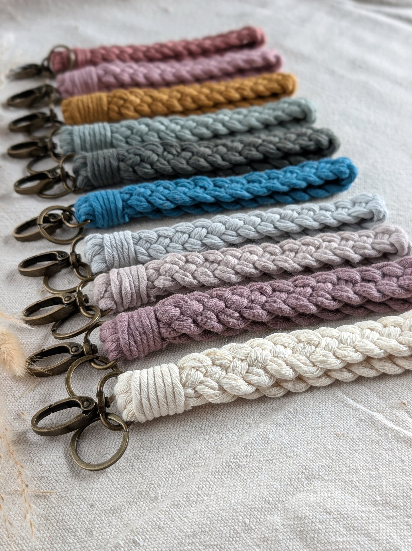 Braided Boho Wristlet Keychain