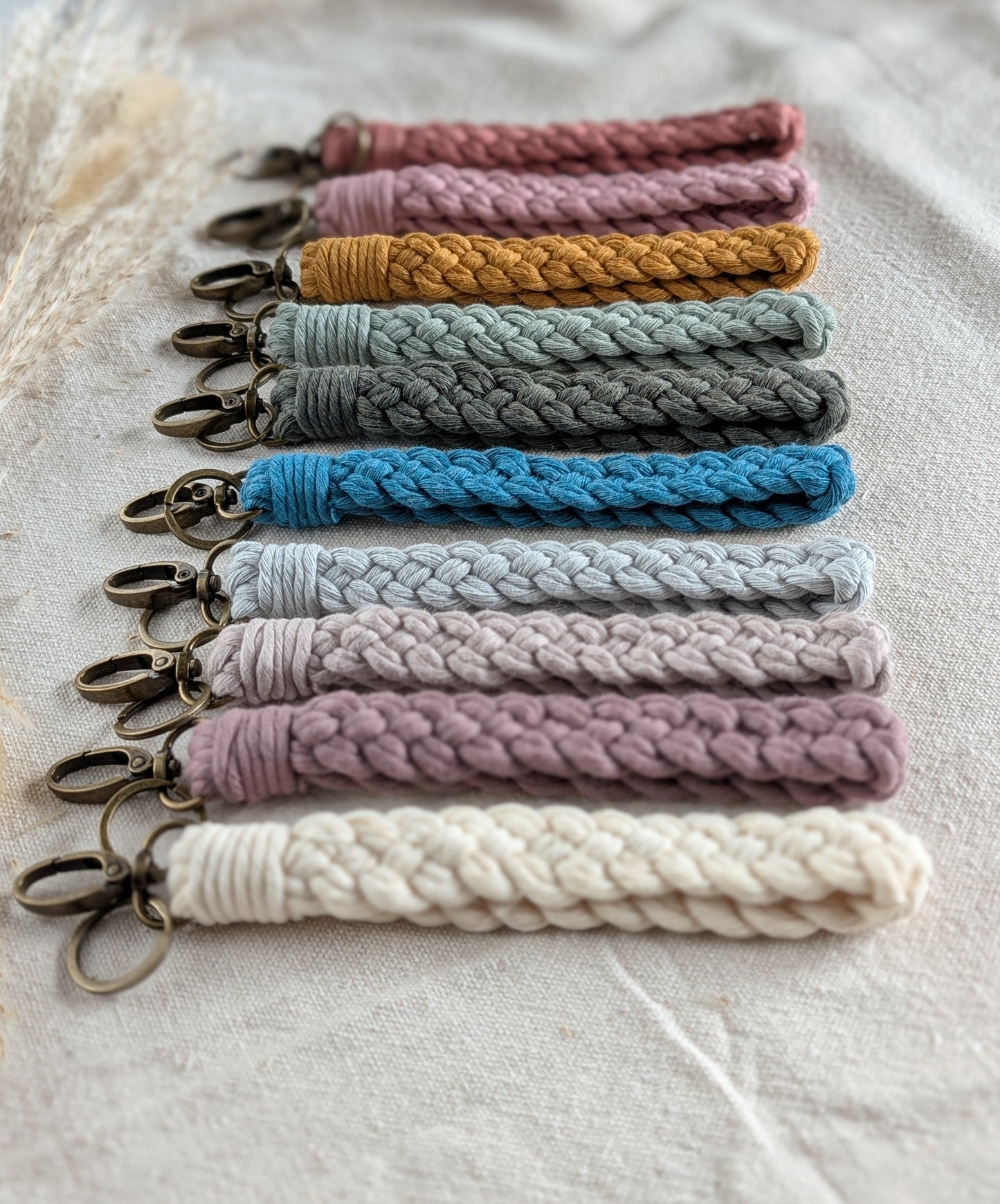 Braided Boho Wristlet Keychain
