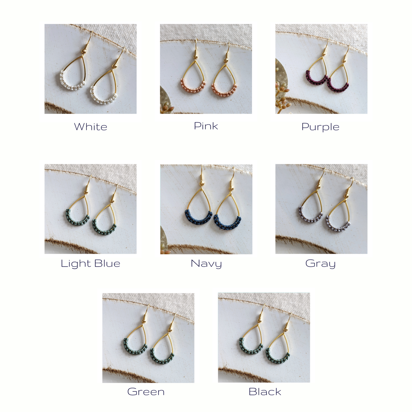 Macrame Teardrop Earrings