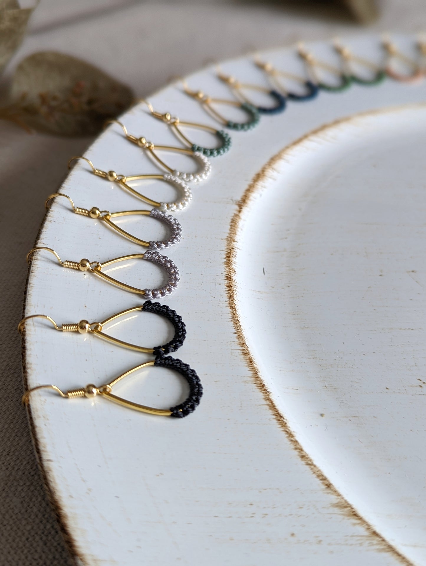 Macrame Teardrop Earrings