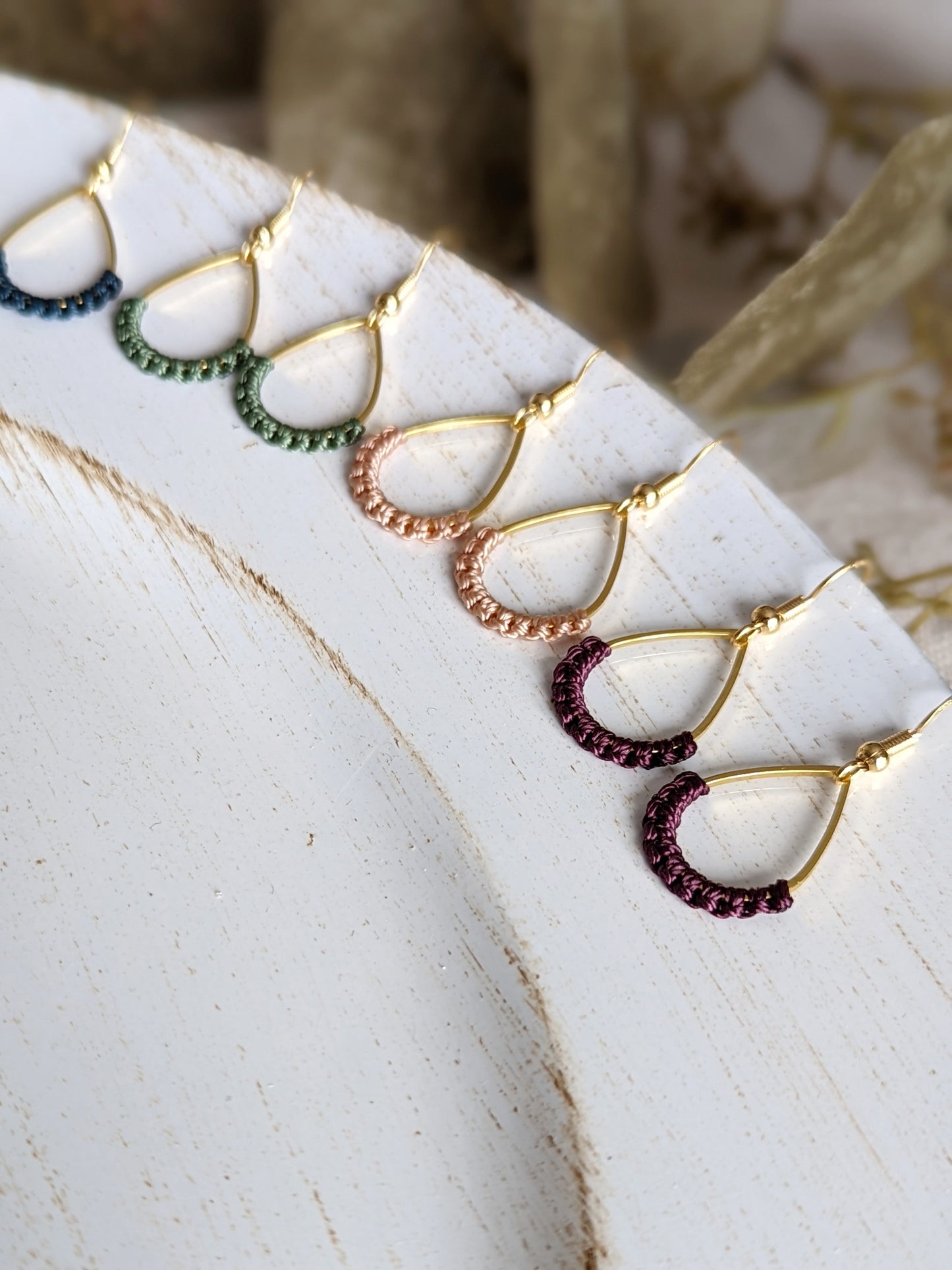 Macrame Teardrop Earrings