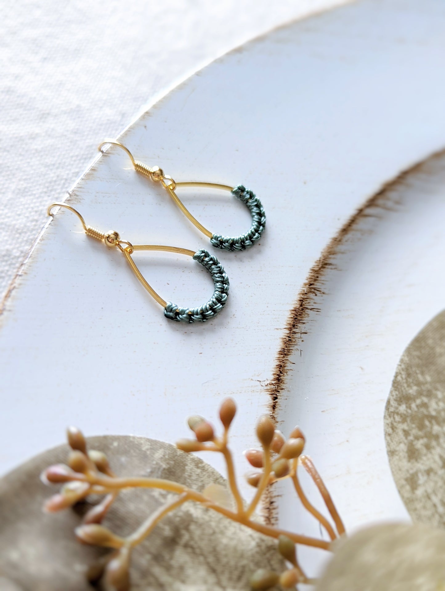 Macrame Teardrop Earrings