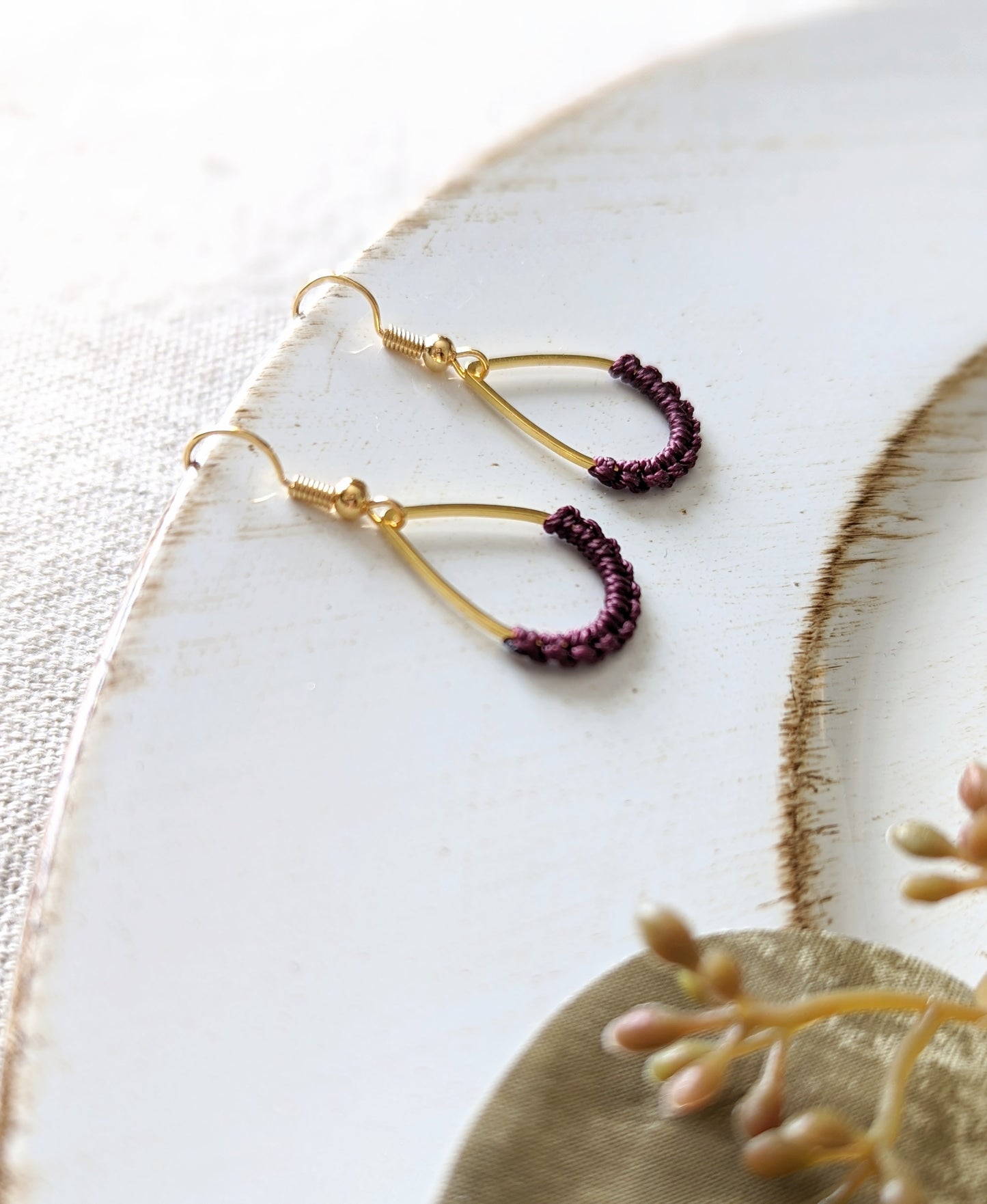 Macrame Teardrop Earrings