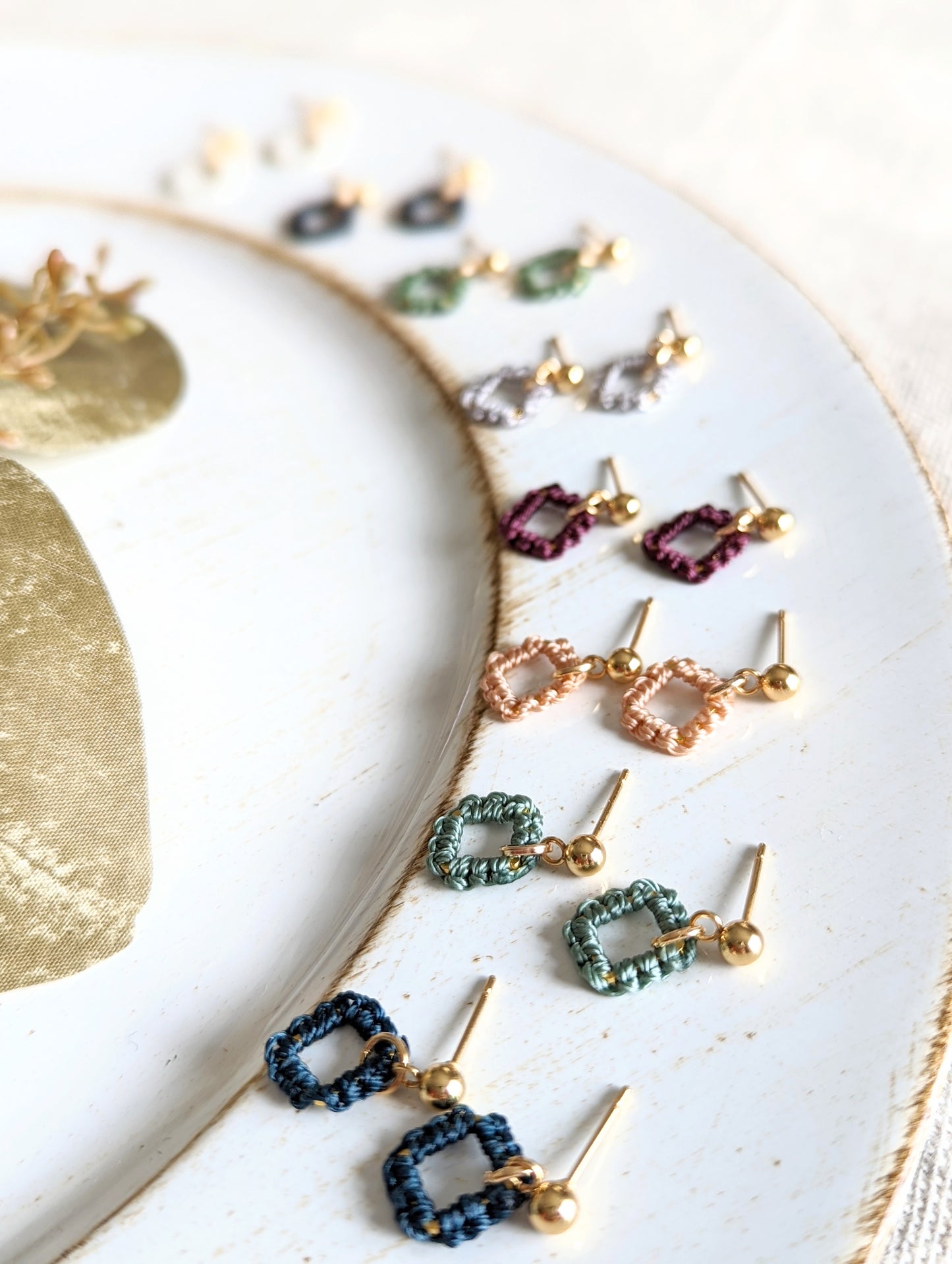 Macrame Stud Earrings