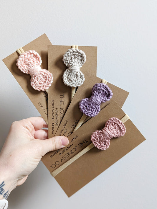 Boho Baby Headband - Mini Bow Headband