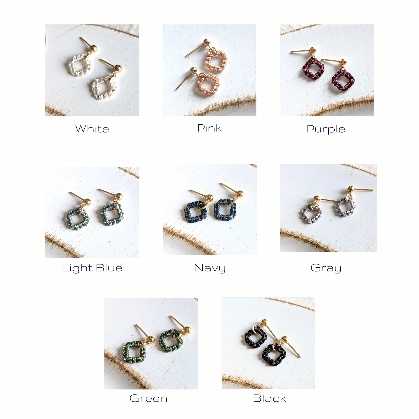 Macrame Stud Earrings