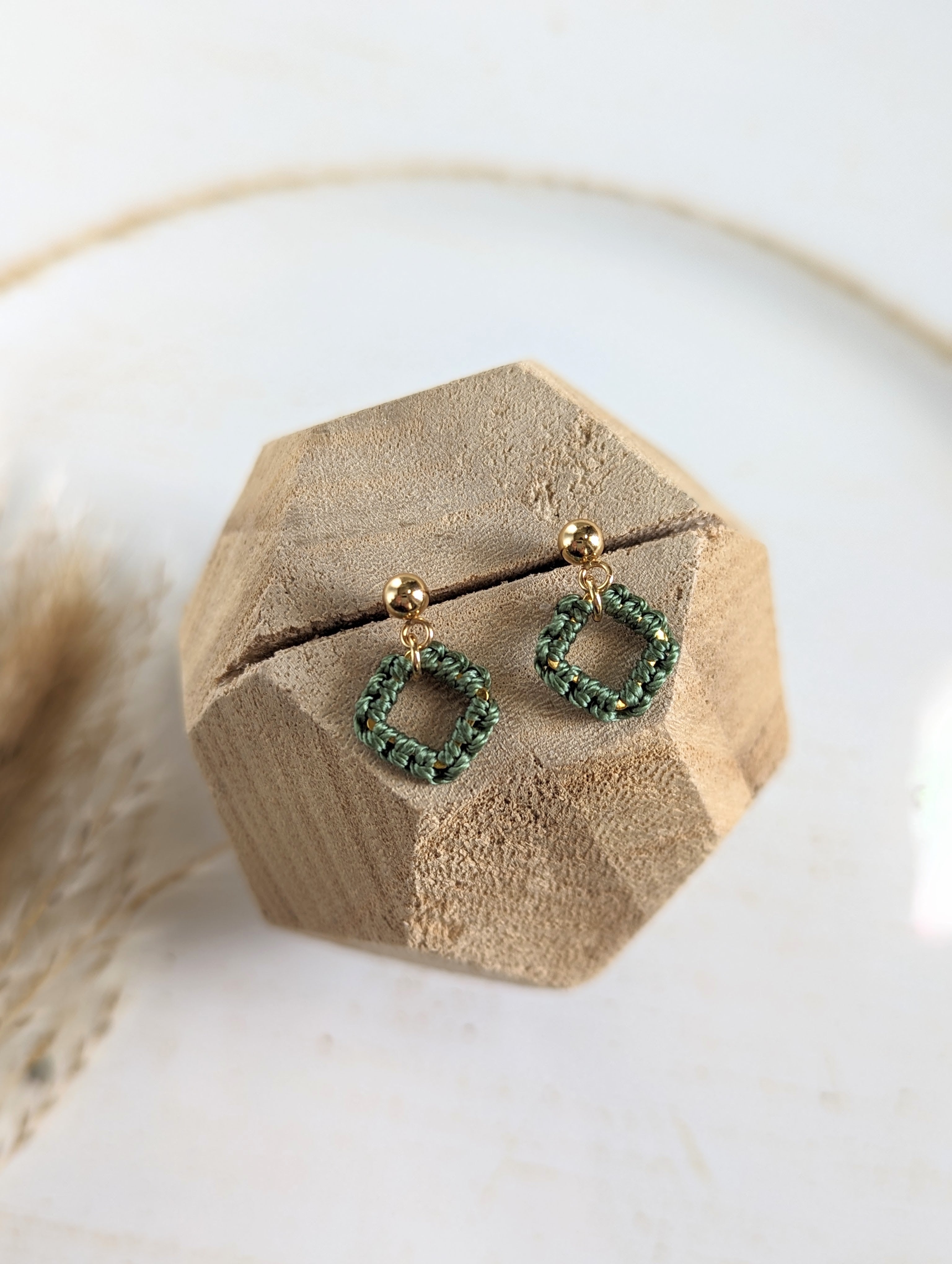 Macrame stud deals earrings